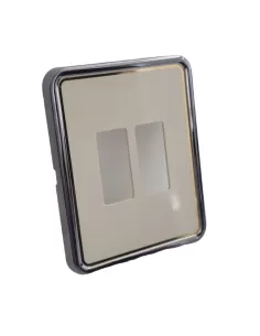 Vimar 08606.I.24 Placa 2 Orificios para Cajas Rectan Verticales Azul Marfil